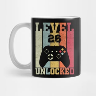 Level 26 Unlocked Funny Video Gamer 26th Birthday Gift Mug